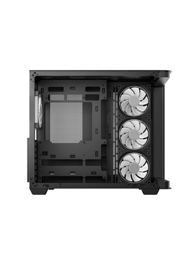 DEEPCOOL CG530U 4F Panoramic Curved Glass Dual-Chamber ATX PC Case – 4 ARGB Fans, Tempered Glass, Dual-Chamber Layout, USB-C, CPU Cooler 160mm, GPU 410mm, PSU 210mm, Radiator Support 360mm – Black | R-CG530U-BKAGA4-G - Image 3